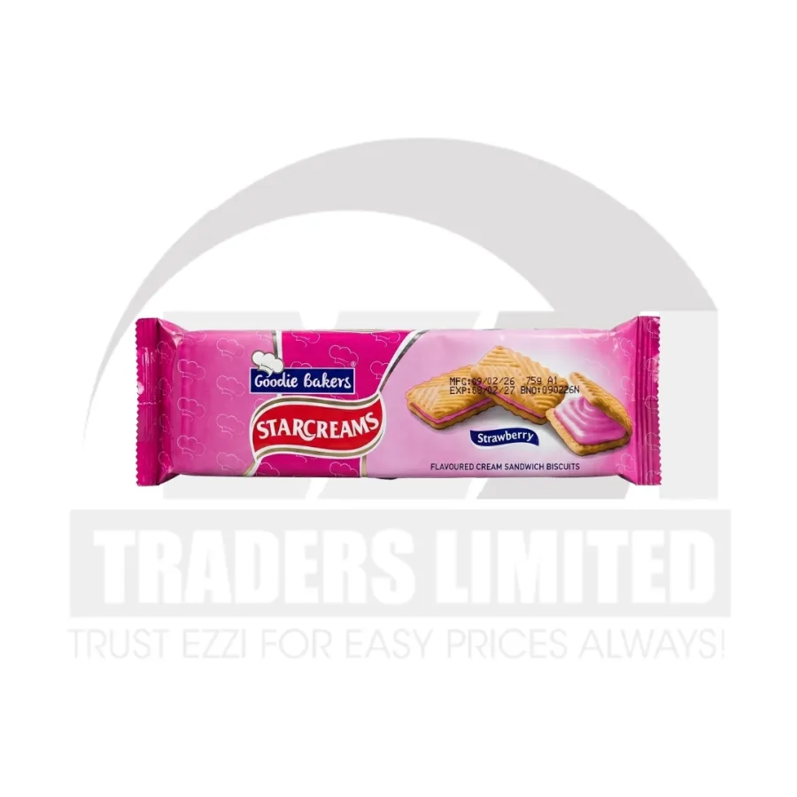 Britannia Starcream Strawberry Cream Biscuits - 75g