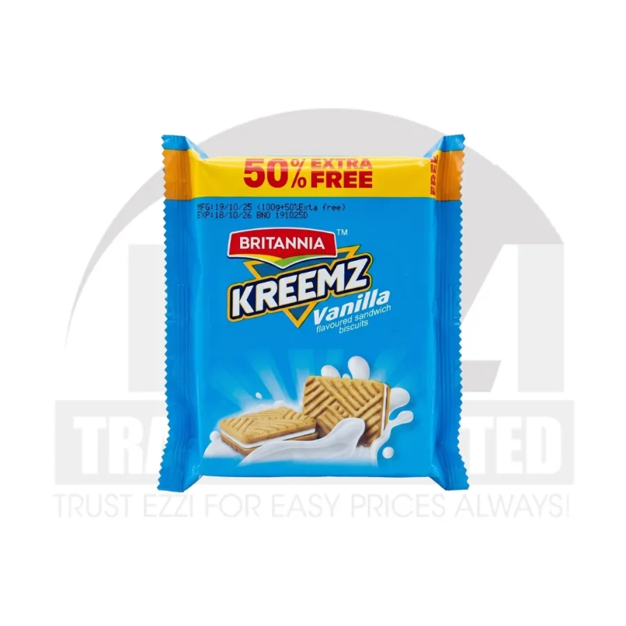 Britannia Kreemz Vanilla Biscuits (Promo-pack) - 150g